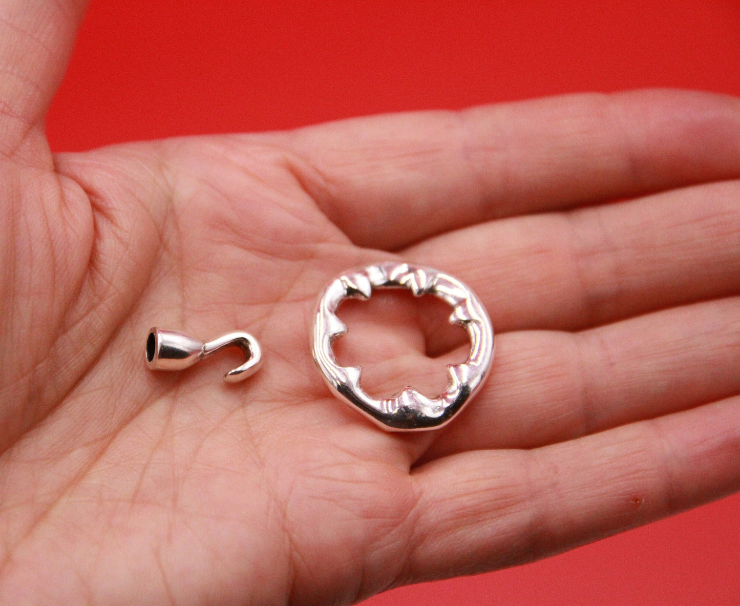 FC0381>>MADE in EUROPE zamak round circle toggle clasp for bracelet, toggle clasp for bracelet, qty1