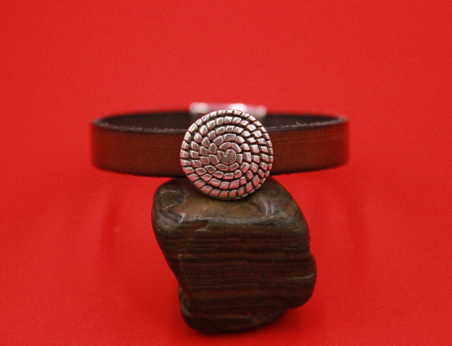 FS0545>>MADE in EUROPE 2 zamak round sliders, 10mm flat cord slider, 10mm leather cord engraved slider, (Qty2)