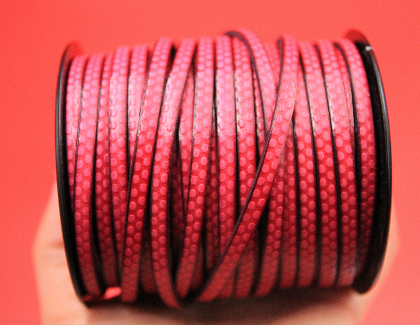 MADE in EUROPE 24'' flat 5mm embossed leather cord, 5mm flat leather cord, 5mm embossed leather cord (AR110/05/25)