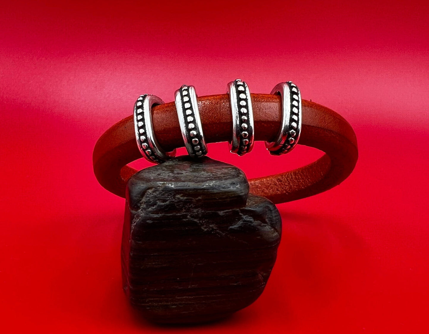 LS0096>> MADE IN EUROPE 4 zamak ring sliders, licorice ring slider, 10x6mm slider rings, silver ring sliders (Ablz265) Qty4