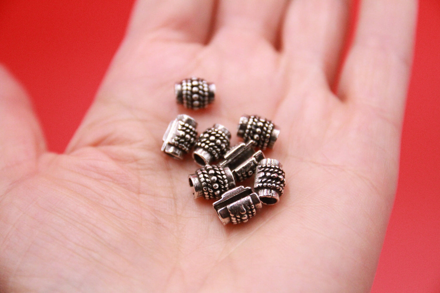 RS0171>>MADE in EUROPE 2 pewter crimp beads, pewter round cord sliders, 4mm cord crimp sliders, 4mm round cord slider beads, Qty2