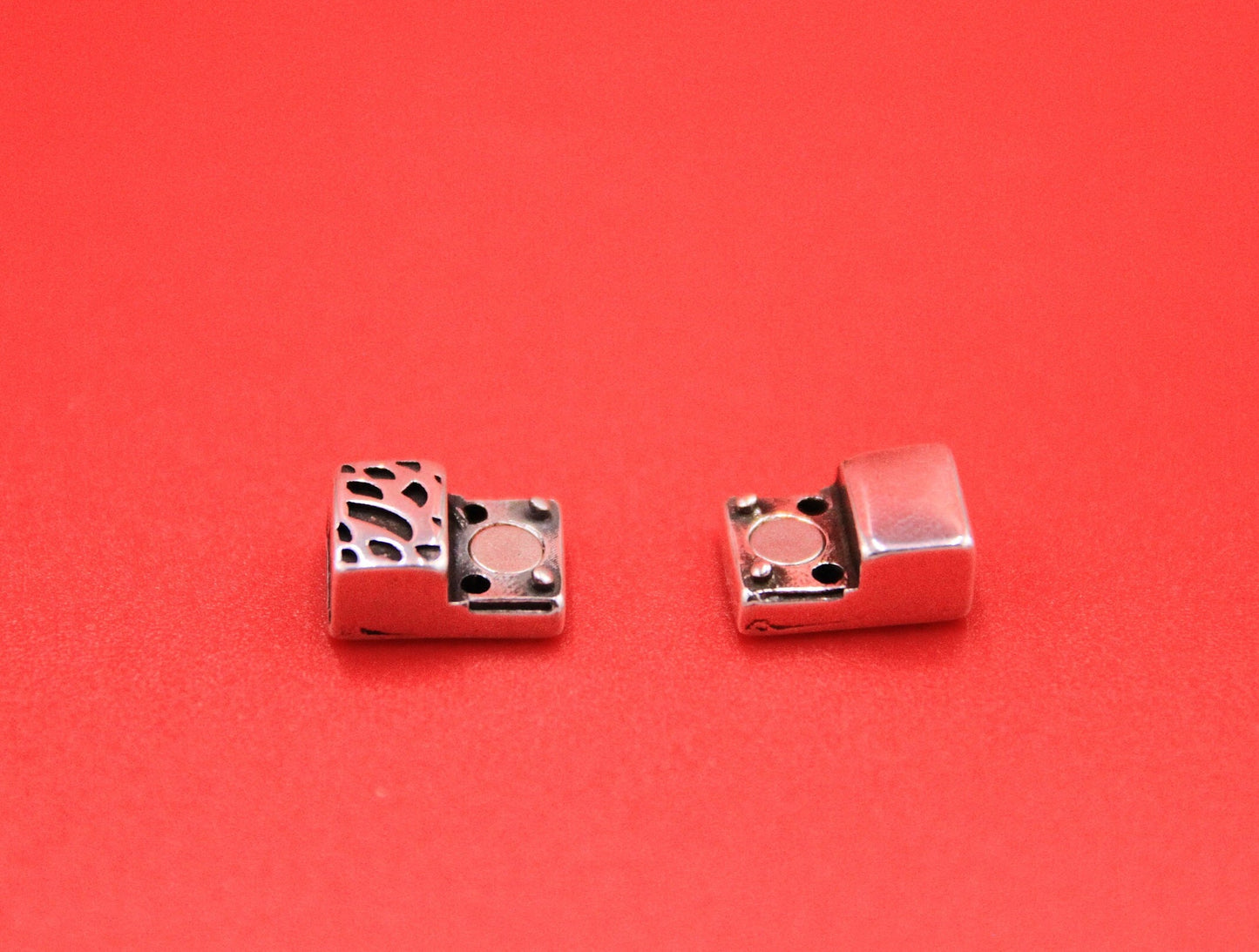 FC0404>> MADE in EUROPE zamak clasp for 6mm leather cord, metal clasp for 6mm cord, 6mm flat clasp