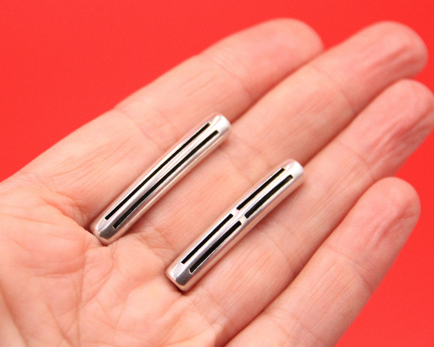 RS0181>>MADE IN EUROPE zamak tube sliders, 3mm round cord sliders, 3mm leather slider Qty1