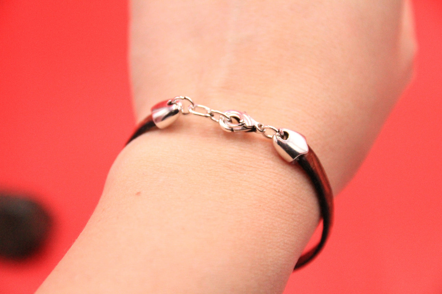 FC0412>>MADE in EUROPE zamak 5mm clasp with extension chain, 5mm flat cord clasp, flat cord clasp Qty1