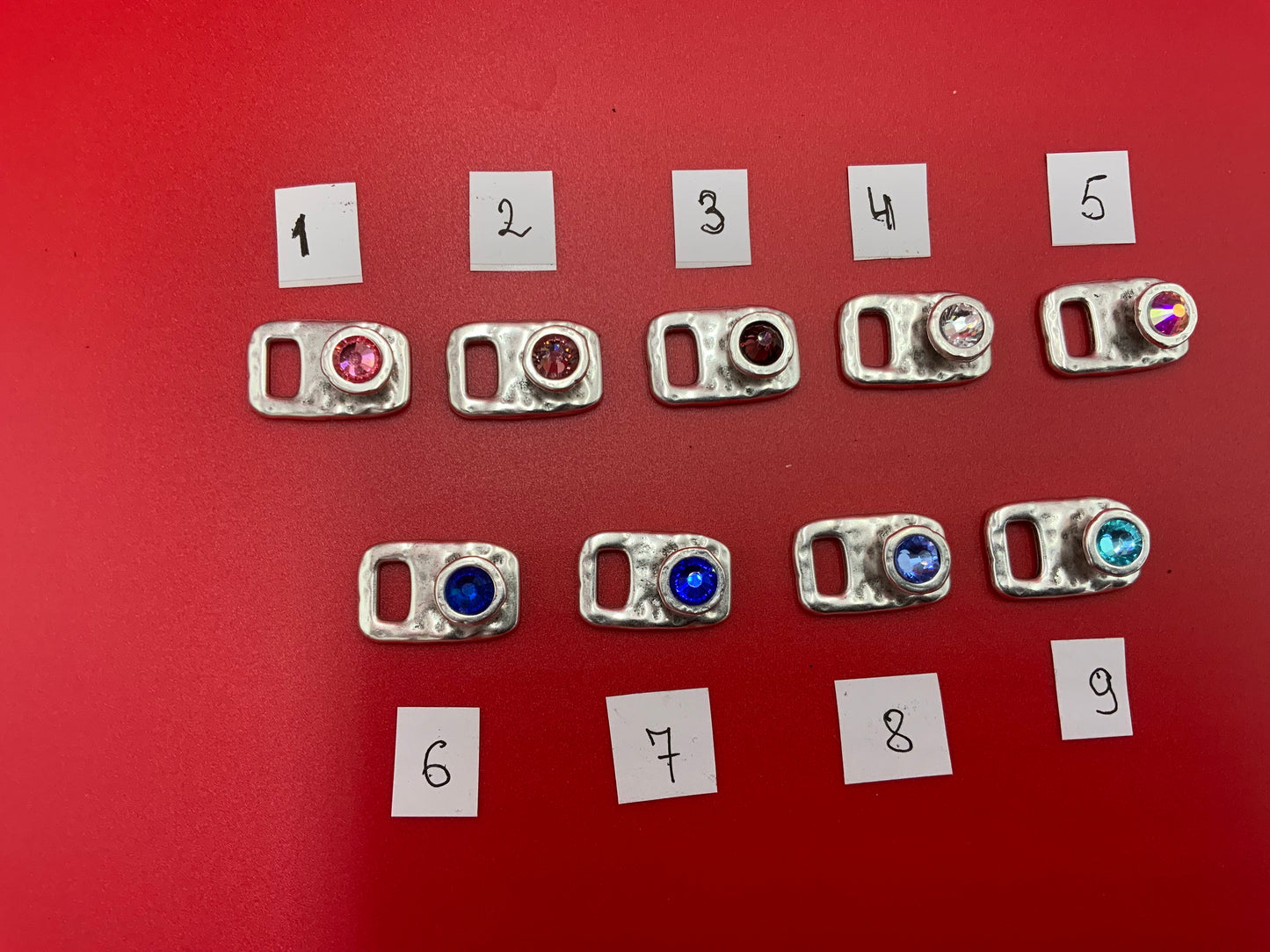 FC0414>> MADE in EU 5mm flat cord button clasp with Swarovski crystal, 5mm flat cord clasp