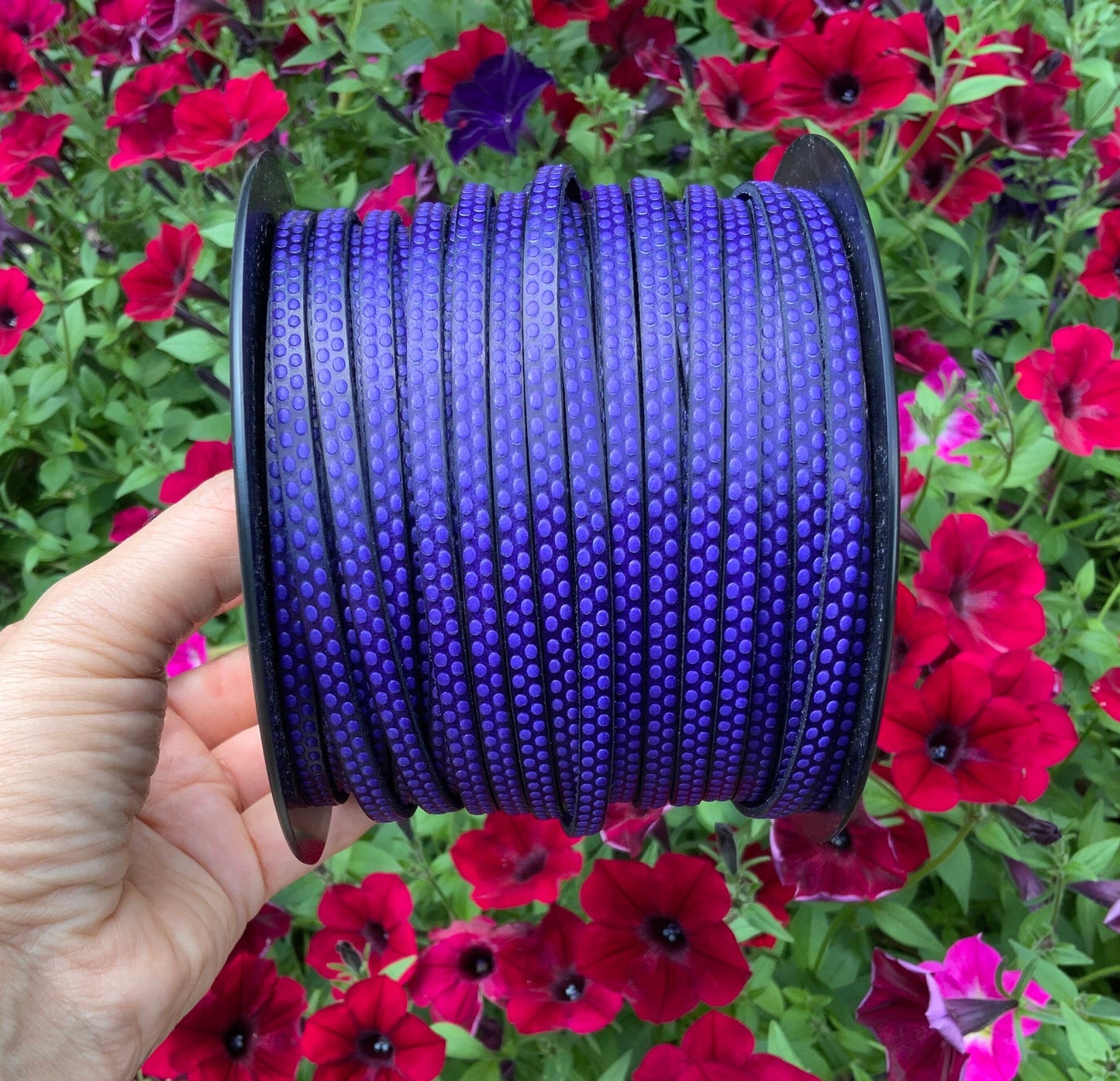 MADE in EUROPE 24'' flat 5mm embossed leather cord, 5mm flat leather cord, 5mm embossed leather cord (AR110/05/23)