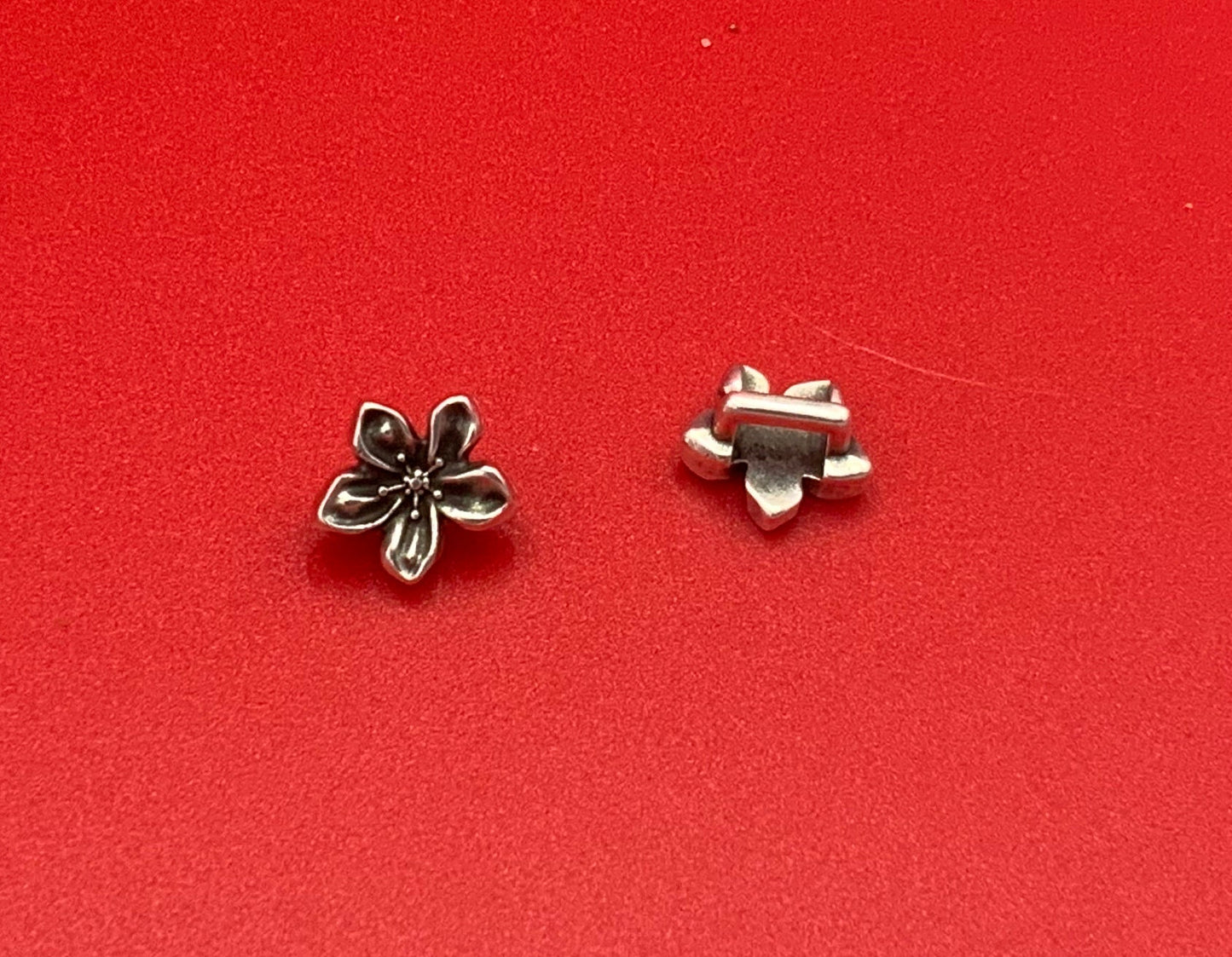 FS0620>>MADE IN EUROPE 4 Zamak flower sliders 5mm flat cord, 5mm flat cord slider, flower slider for 5mm flat cord Qty4