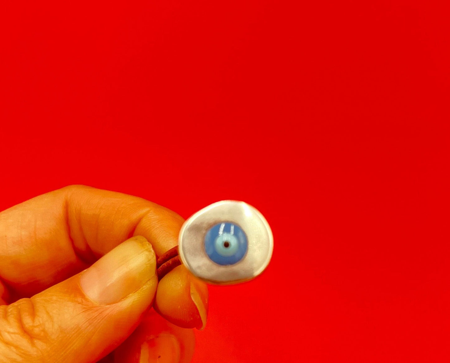RC0209>>MADE in EUROPE zamak Evil eye button clasp, 3.5mm hole button clasp, Qty1