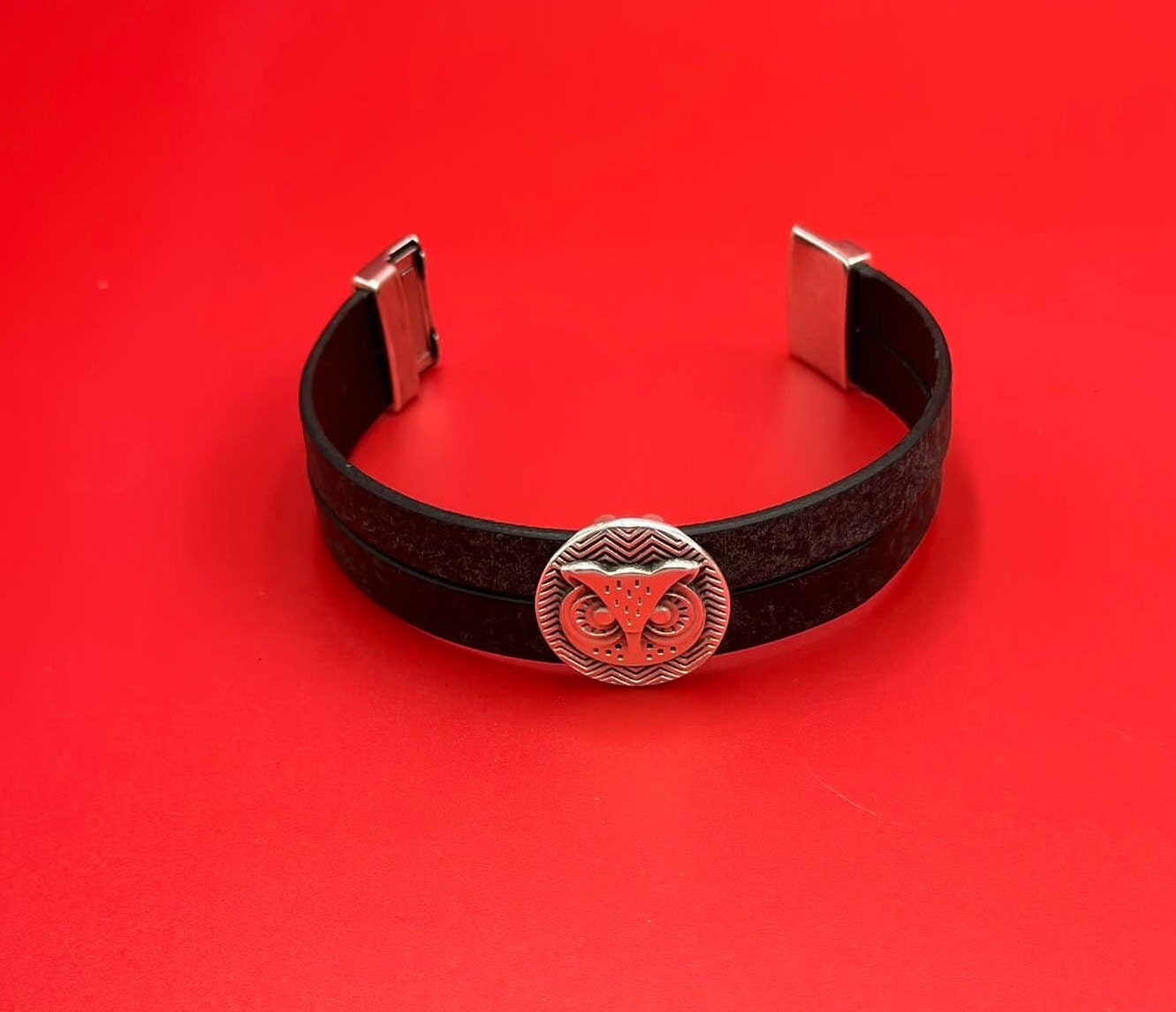FS0644>>MADE IN EUROPE zamak 20mm Owl slider, slider for 20mm flat cord, 20mm cord Owl slider, flat cord zamak slider Qty1
