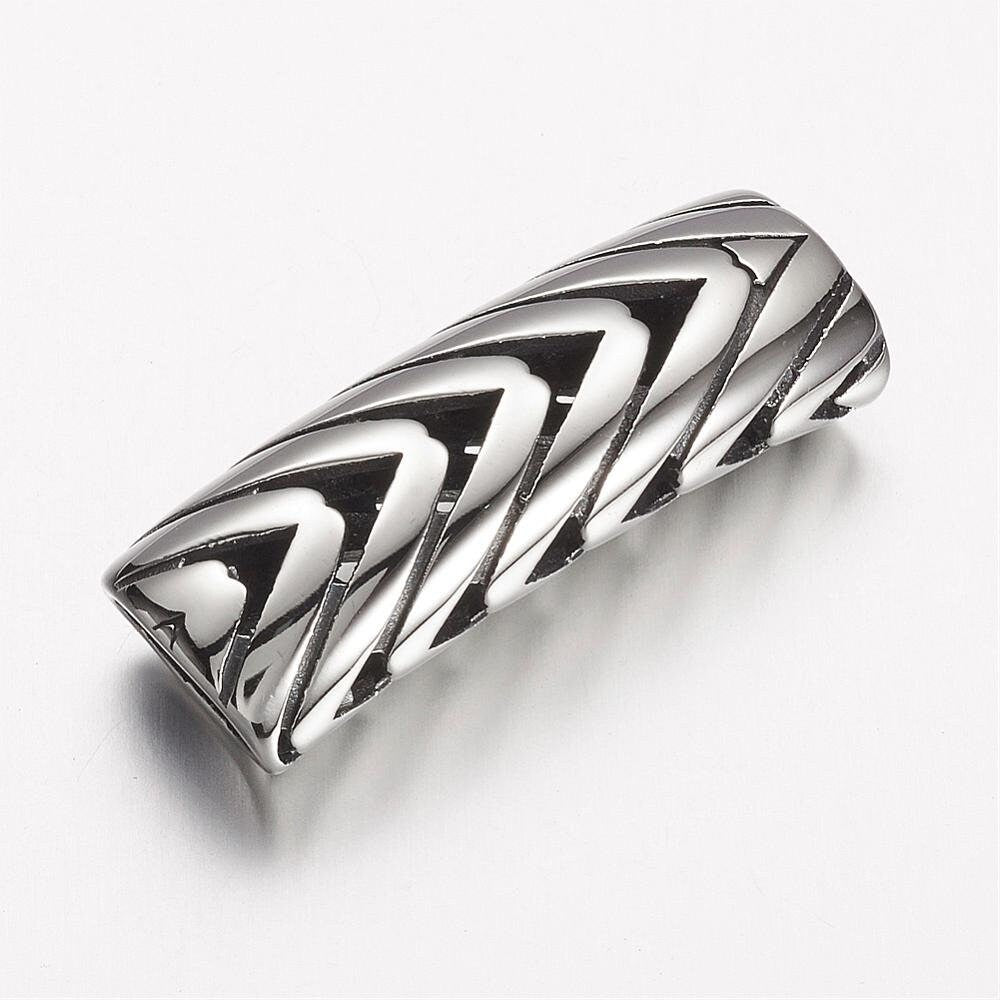 LS0106>>304 Stainless steel slider tube, licorice slider, licorice cord slider, 10x6mm cord tube slider, Qty1