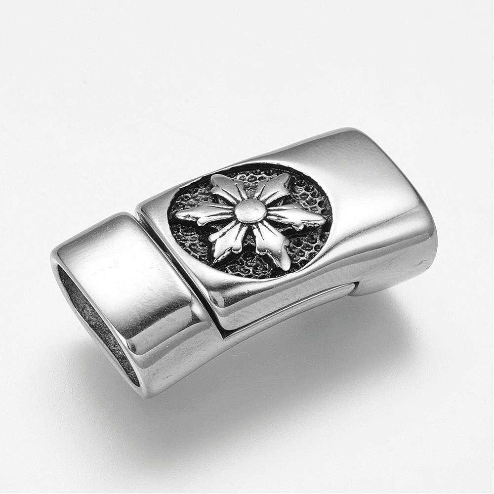LC0037>> 304 Stainless steel Fleur de Lis clasp, licorice cord clasp, Stainless steel clasp for 12x6mm licorice cord
