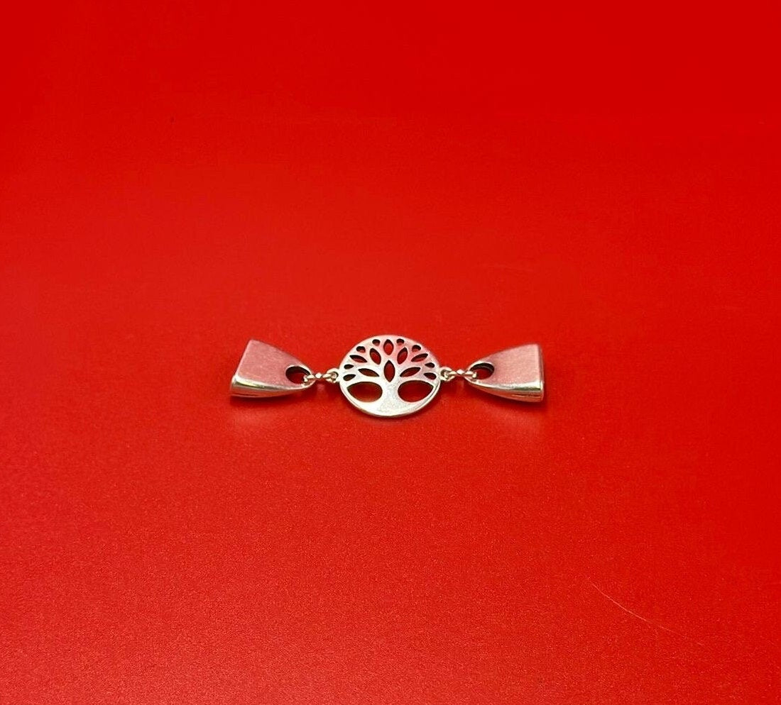 C0194>>MADE in EUROPE zamak connector for 10mm cord, tree of life connector Qty1