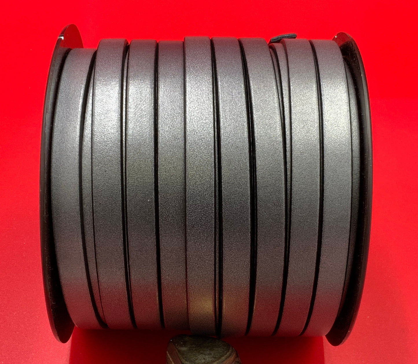 MADE IN SPAIN 24" 10mm flat leather cord, 10mm old silver and anthracite leather cord
