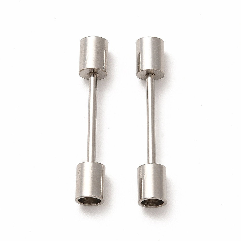 RC0239>> 201 Stainless steel screw clasp for round leather cord, 3mm cord Stainless steel clasp qty1