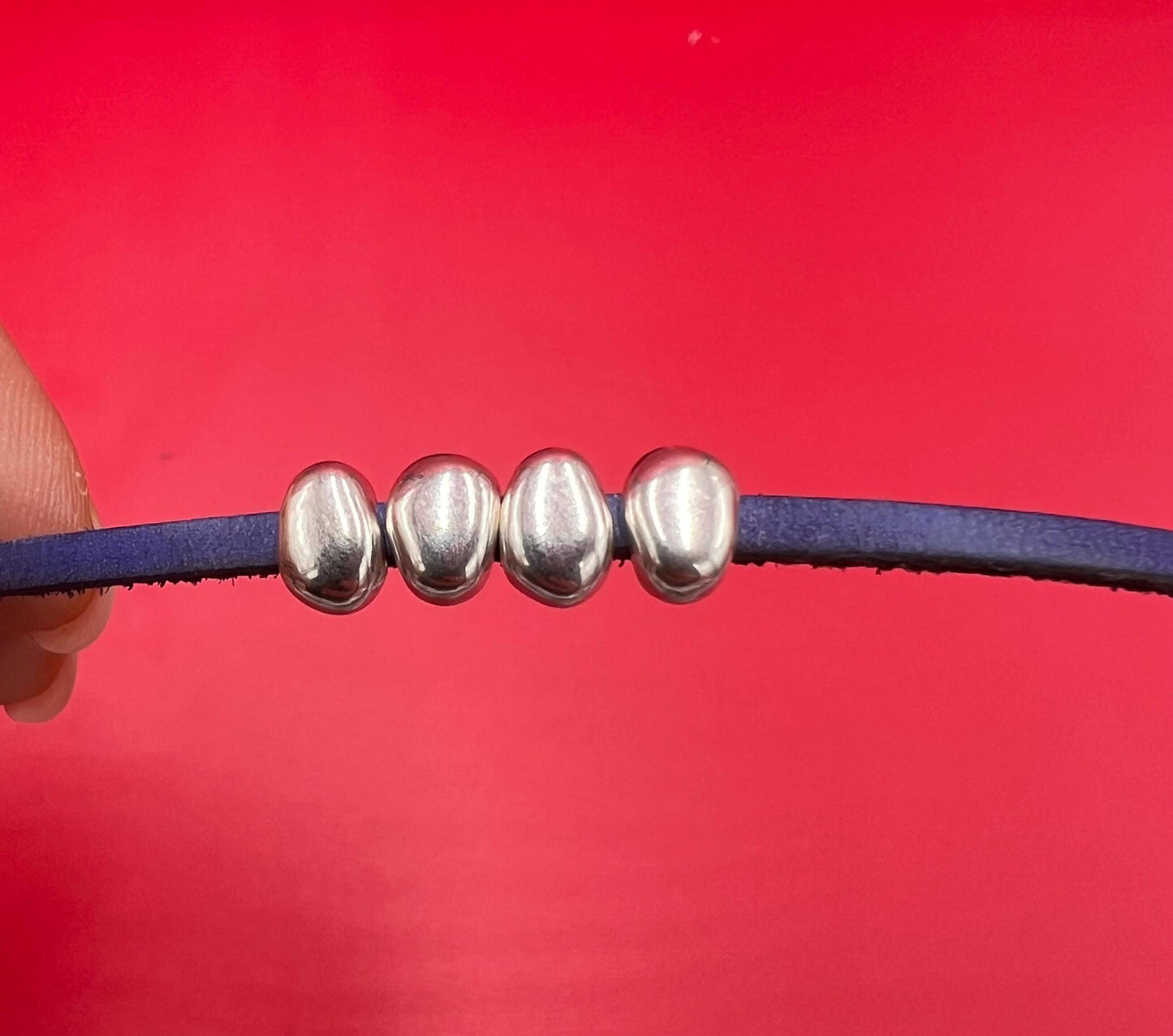 FS0651>>MADE IN EUROPE 4 zamak oval sliders, 3x2mm sliders, 3mm silver oval sliders Qty4