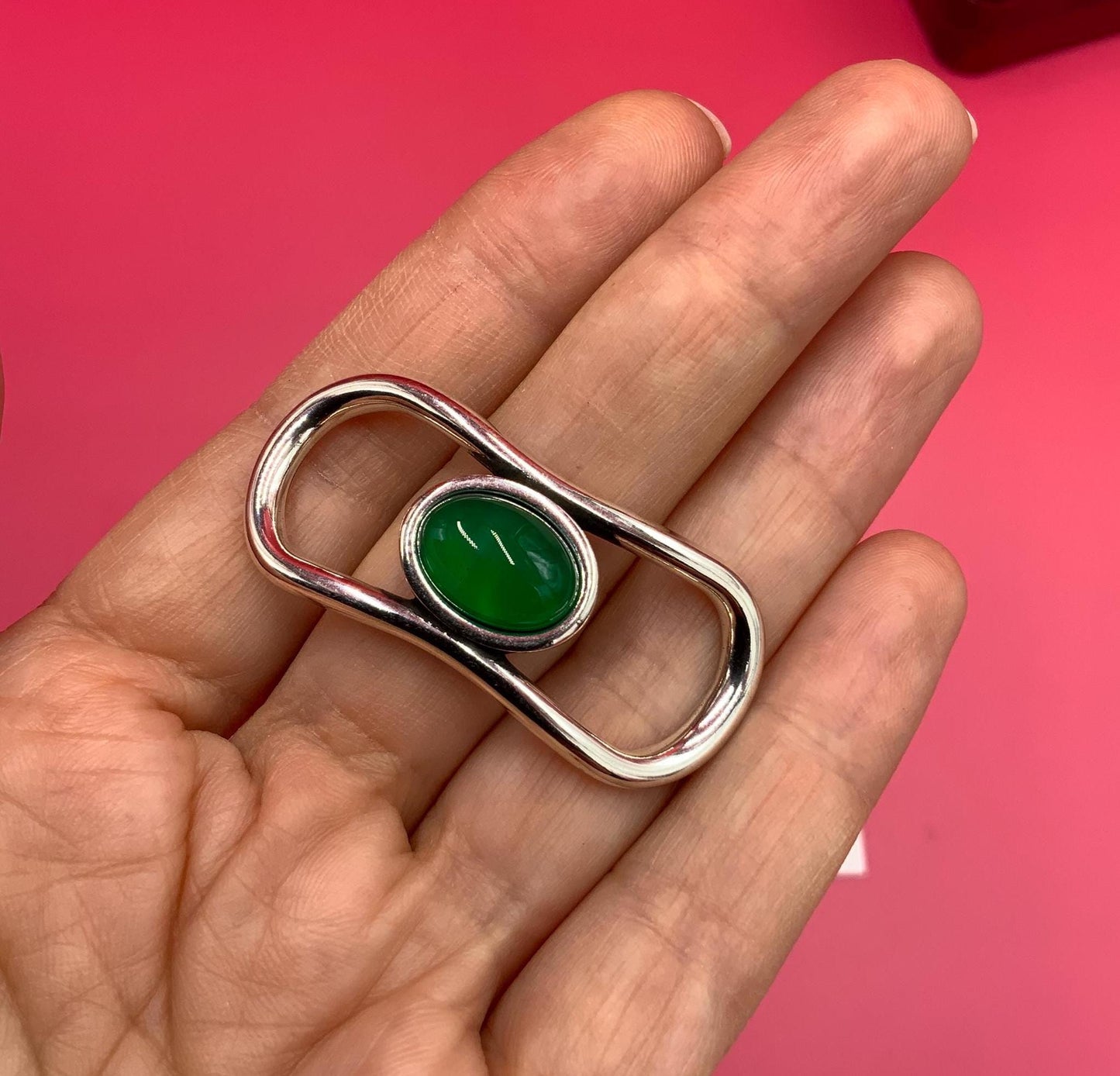 C0203>>MADE in EUROPE zamak connector with gemstone, 10mm cord connector, flat 10mm leather cord connector Qty1