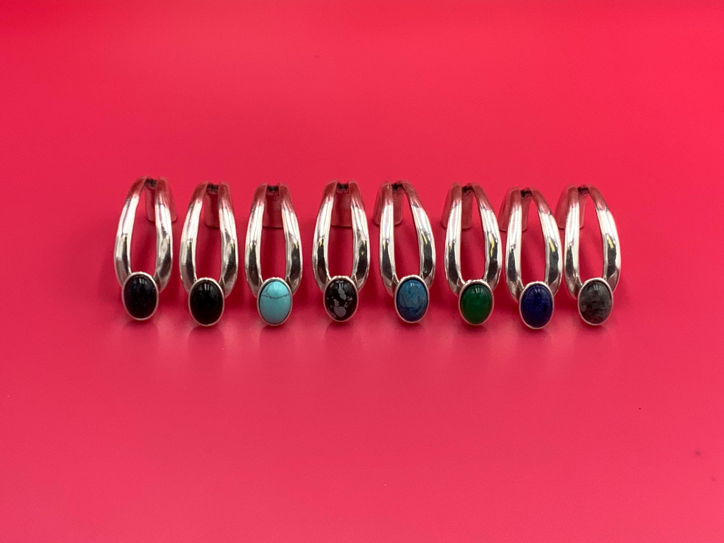 B0112>>MADE in EUROPE zamak oval button half bracelet+ slider, gemstone half bracelet, zamak half cuff with stone cabochon, Qty 1set