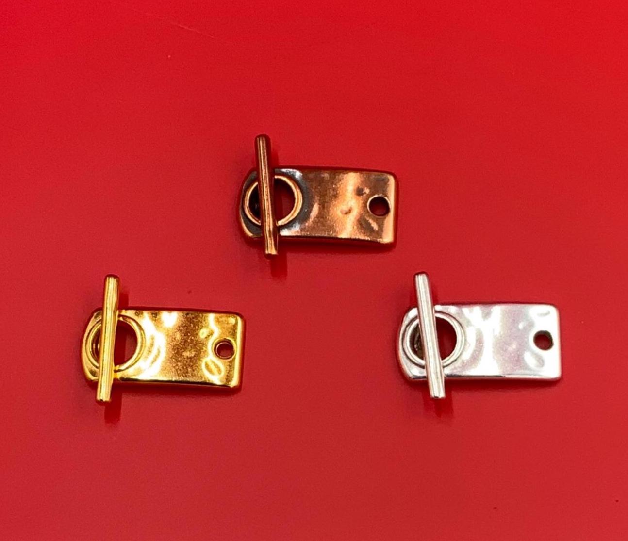 FC0344>>MADE in EUROPE zamak flat toggle clasp, 5mm or 10mm flat toggle clasp, zamak gold clasp, Qty1