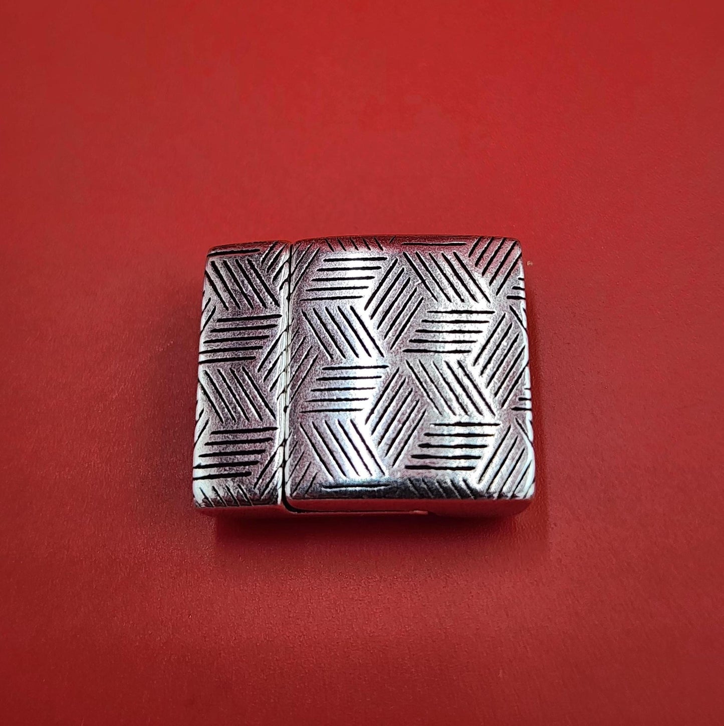 FC0443>>MADE in EUROPE zamak 15mm flat cord clasp, flat leather cord clasp, 15mm flat clasp Qty1