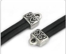 6/2 MADE IN EUROPE 2 metal cord ends, flat cord ends, 9mm cord end, 9mm end caps(X6001AS)