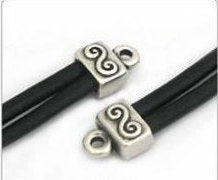6/2 MADE IN EUROPE metal cord ends, flat cord ends, 9mm cord end, 9mm end caps (X6002AG)