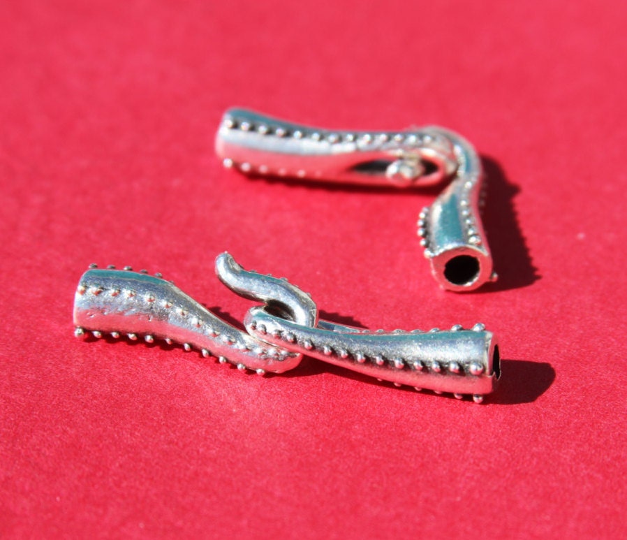 RC0132>>MADE IN EUROPE metal hook, hook clasp, dot clasp, silver hook clasp, 3mm hole clasp (X6010ABAS)Qty1