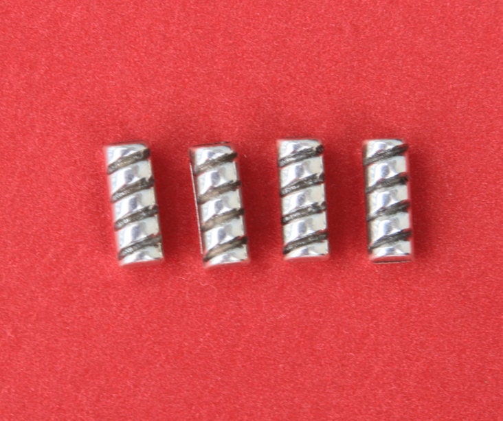 FS0220>>MADE IN EUROPE 4 zamak sliders, flat cord sliders, 10mm leather cord sliders Qty4