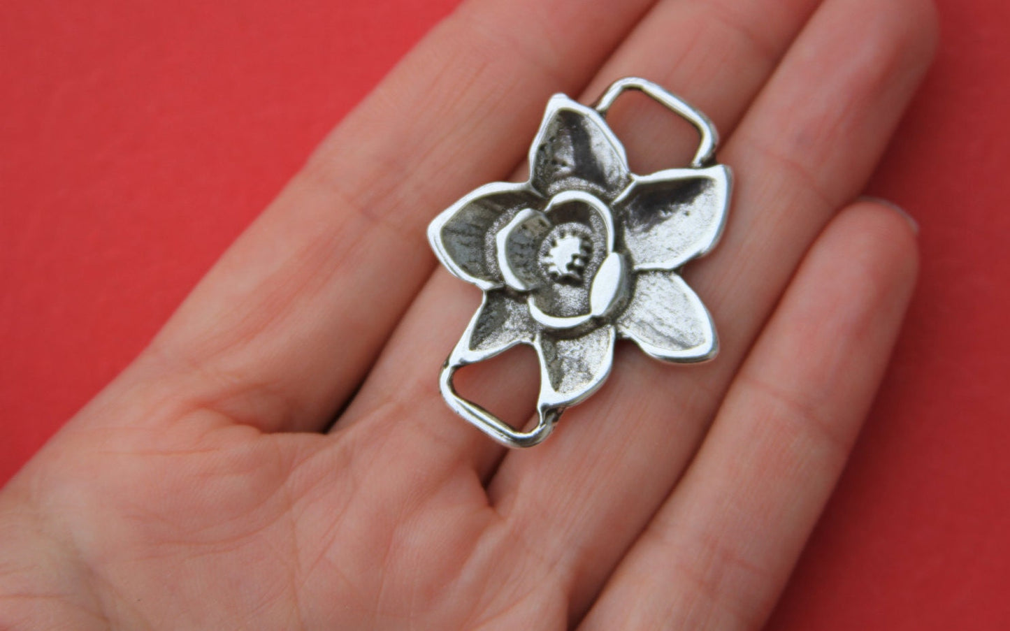 C0062>>MADE in EUROPE zamak flower connector, bracelet zamak component (ABLZ25) qty1