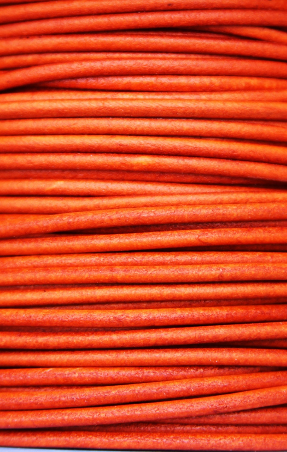 MADE IN SPAIN 6 feet 3mm leather cord, 3mm orange leather cord, 3mm round leather cord, (3ANINAR)