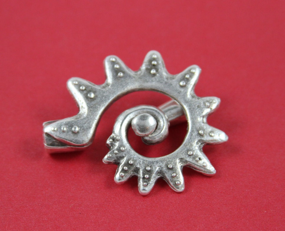 RC0019>>MADE IN EUROPE large toggle clasp, silver toggle clasp, sun toggle clasp (X5383ABAS)Qty1