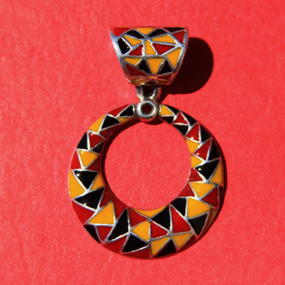0068>>MADE IN EUROPE enamel pendant with bail slider, heavy duty pendant with bail slider for 10mm cord (E6017/6020)