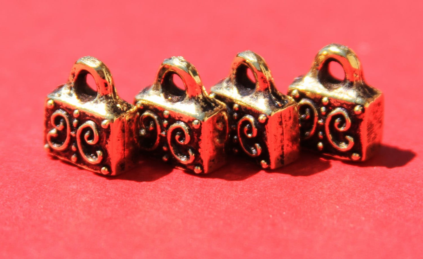 6/2 MADE IN EUROPE 2 metal cord ends, flat cord ends, 9mm cord end, 9mm end caps Qty2