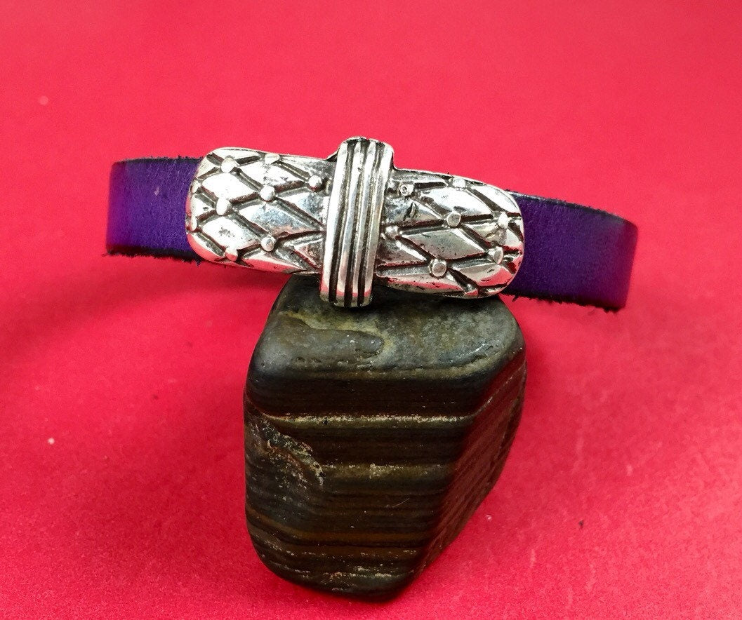 FS0117>>MADE IN EUROPE 2 zamak sliders for flat cord, 10mm cord sliders, flat cord zamak sliders, leather cord slider(6967) Qty2
