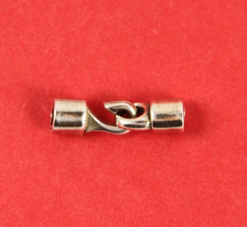 RC0205>>MADE in EUROPE zamak hook clasp for round leather cord, 3.5-4mm cord zamak hook clasp (ABLZ17) qty 1set