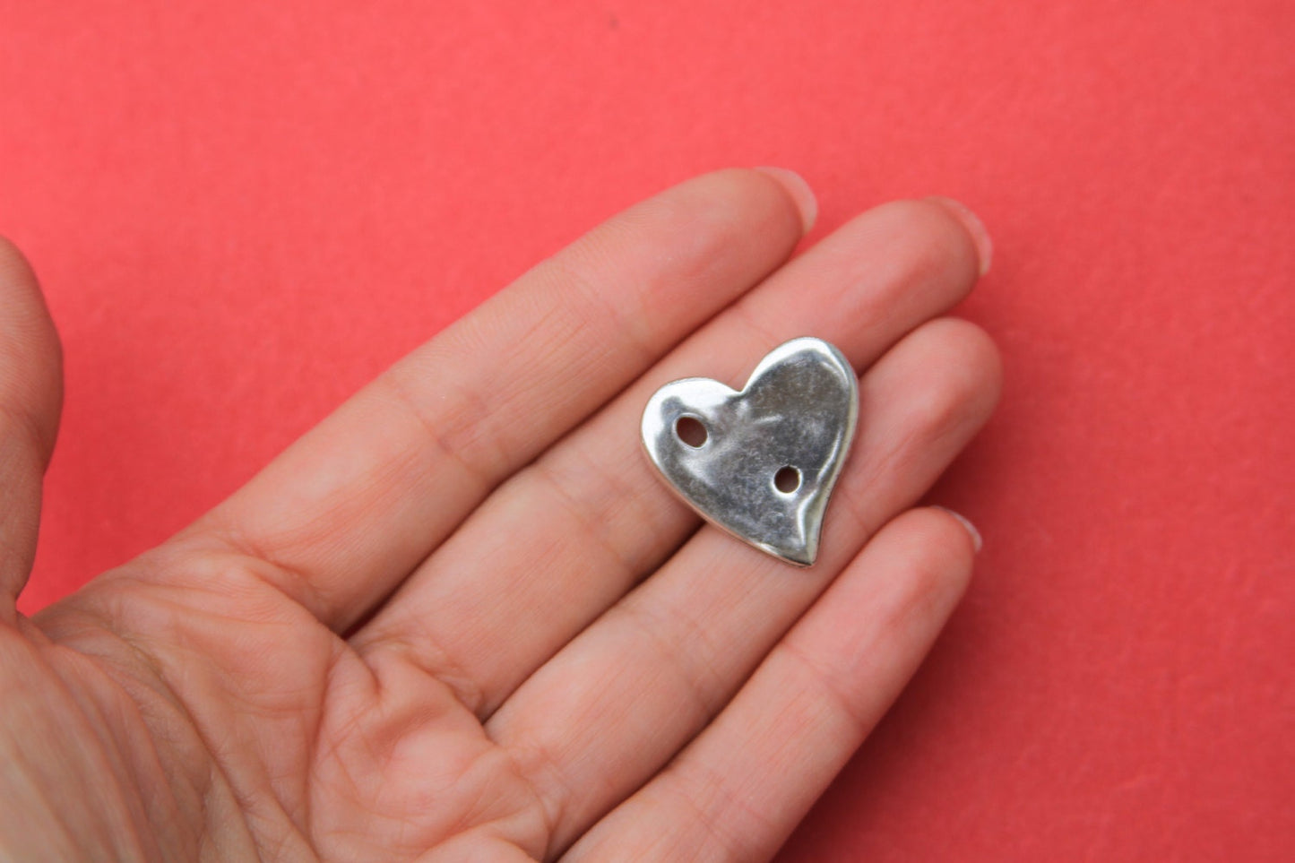 0061>>MADE in EUROPE zamak heart clasp-pendant, silver heart clasp-pendant for necklace (ABLZ12S) qty1