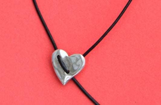 0061>>MADE in EUROPE zamak heart clasp-pendant, silver heart clasp-pendant for necklace (ABLZ12S) qty1