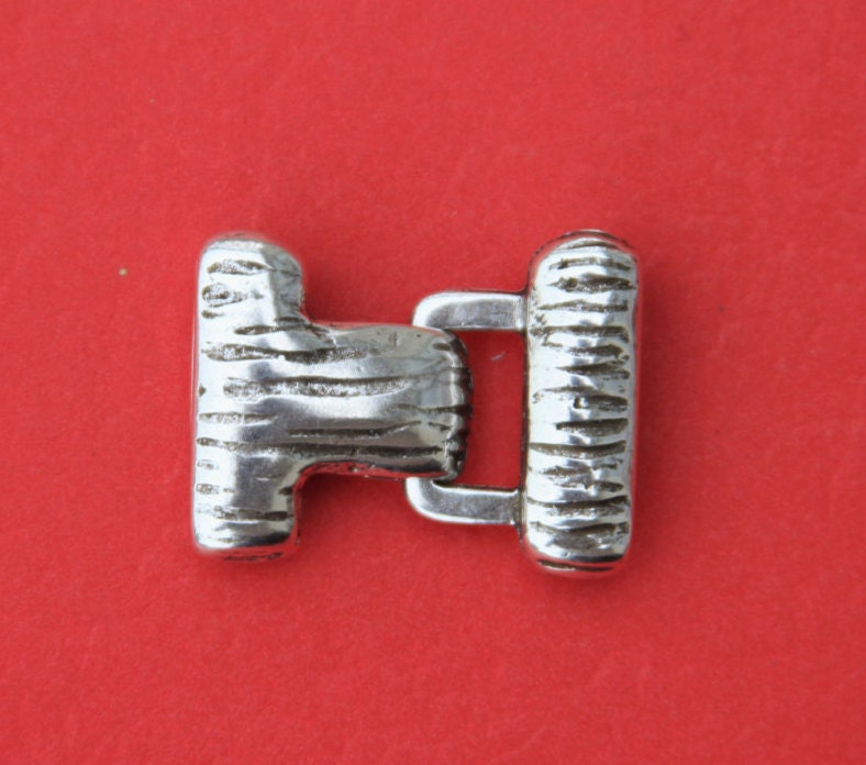 FC0202>>MADE in EUROPE zamak hook clasp, stripped hook clasp, flat cord clasp, multistrand cord clasp (ABLZ22) qty1