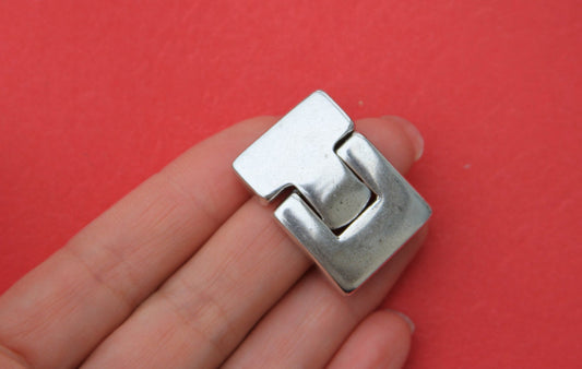 FC0411>>MADE in EUROPE zamak clasp, silver hook clasp, silver toggle clasp, 20mm clasp (ABLZ58s) qty1