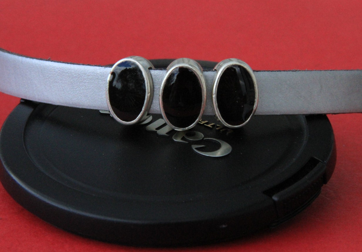 3/2 MADE in EUROPE 3 zamak enamel sliders, zamak slider, enamel zamak bead, oval enamel bead, flat cord zamak oval slider (X50505AS) qty3