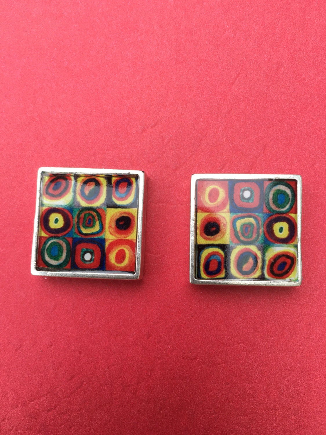 FS0006>>MADE IN EUROPE, flat cord slider, large slider, enamel slider, square slider, metal flat slider  (Mc5962-1)