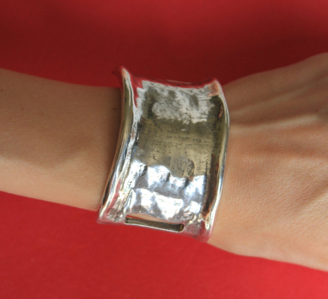 B0084>>MADE in EUROPE zamak half bracelet, large heavy duty bracelet connector, silver half cuff (ABLZ67) Qty1