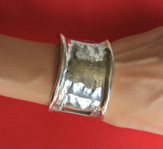 B0084>>MADE in EUROPE zamak half bracelet, large heavy duty bracelet connector, silver half cuff (ABLZ67) Qty1