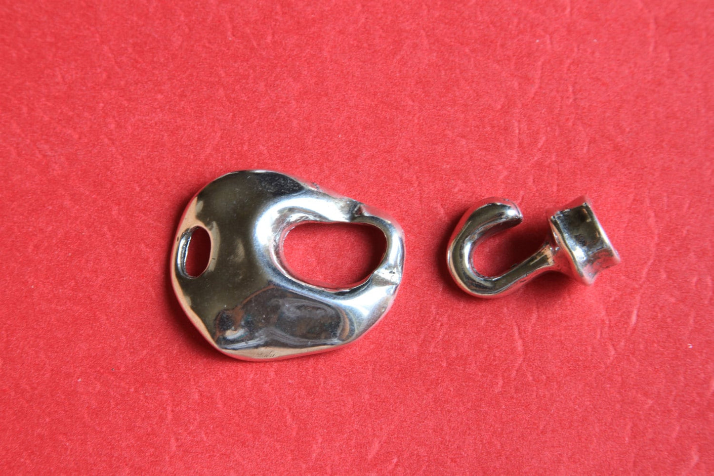 RC0008>> MADE in EUROPE zamak hook clasp, bracelet shiny clasp, silver hook clasp (ABLZ68S) Qty1