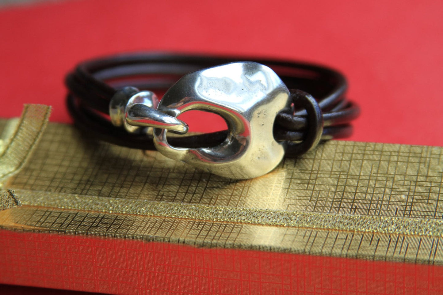 RC0008>> MADE in EUROPE zamak hook clasp, bracelet shiny clasp, silver hook clasp (ABLZ68S) Qty1