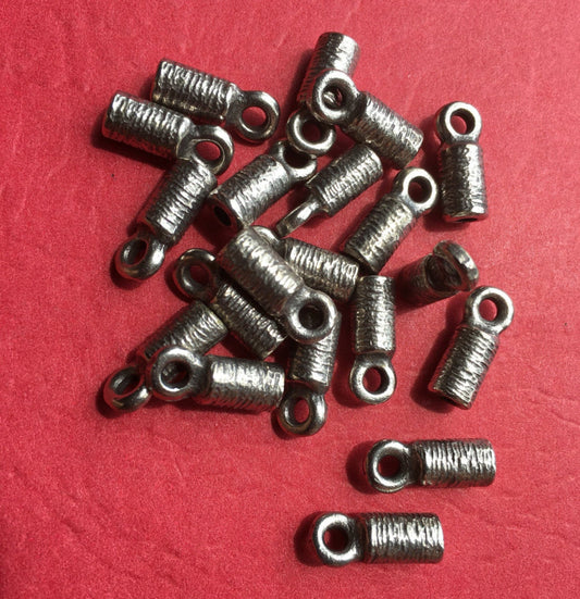 6/1 MADE IN EUROPE, 2 sets of cord ends, 2mm round leather cord ends, bracelet cord ends, bracelet clasp, leather cord clasp, (X5909as) Qty4