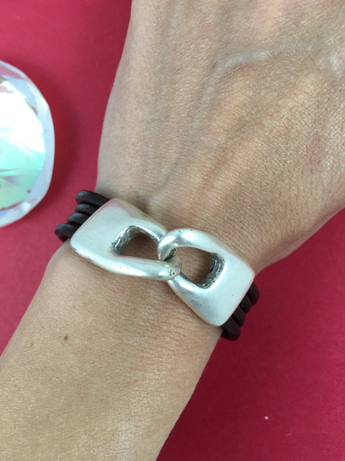 FC0213>>MADE IN EUROPE flat cord zamak clasp, zamak chain clasp, chain link, 13mm flat cord clasp (6219)Qty1