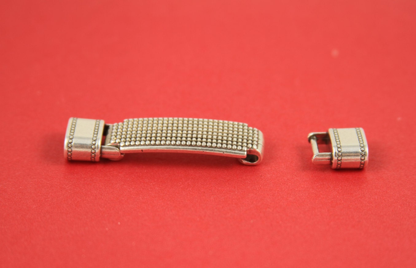 LC0016>>MADE in EUROPE zamak licorice cord clasp-connector, 10x5 zamak clasp, zamak connector, Qty1
