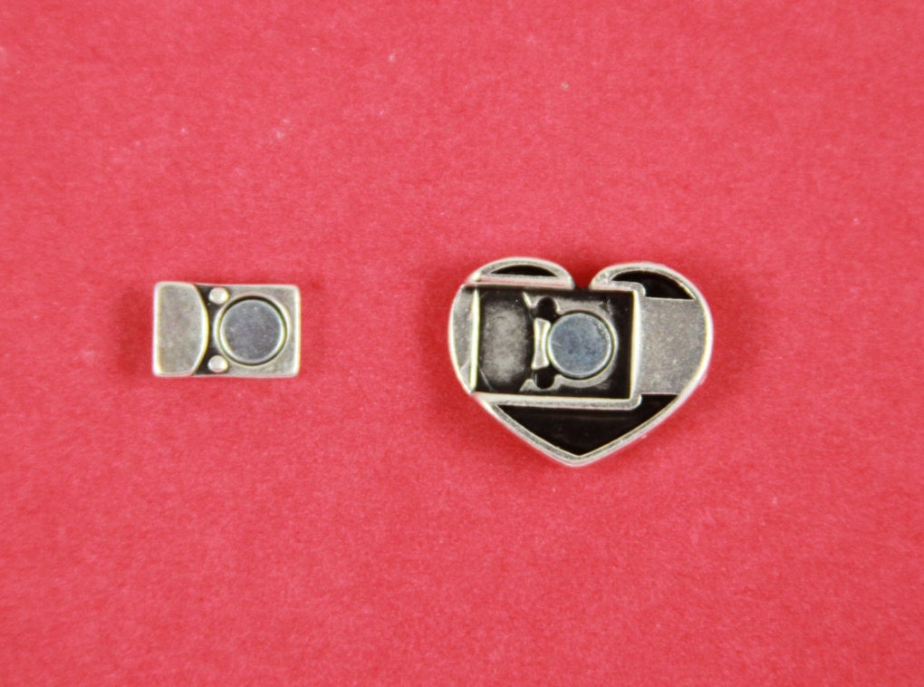 FC0048>>MADE in EUROPE zamak heart clasp, heart clasp, zamak  clasp, flat 5mm cord zamak heart clasp, Qty1