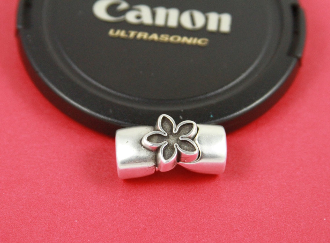 LC0019>> MADE in EUROPE zamak clasp, licorice cord flower clasp, licorice cord flower clasp, qty1