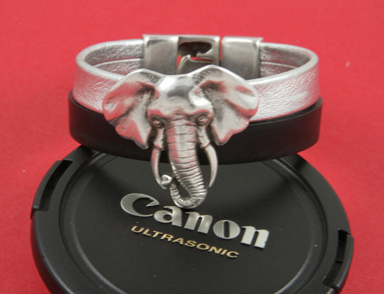 FS0072>>MADE in EUROPE zamak elephant slider, large elephant slider, zamak elephant spacer, bracelet slider qty1